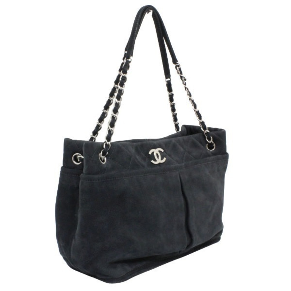 Chanel Chain Shoulder Bag Nubuck Black Tote Bag